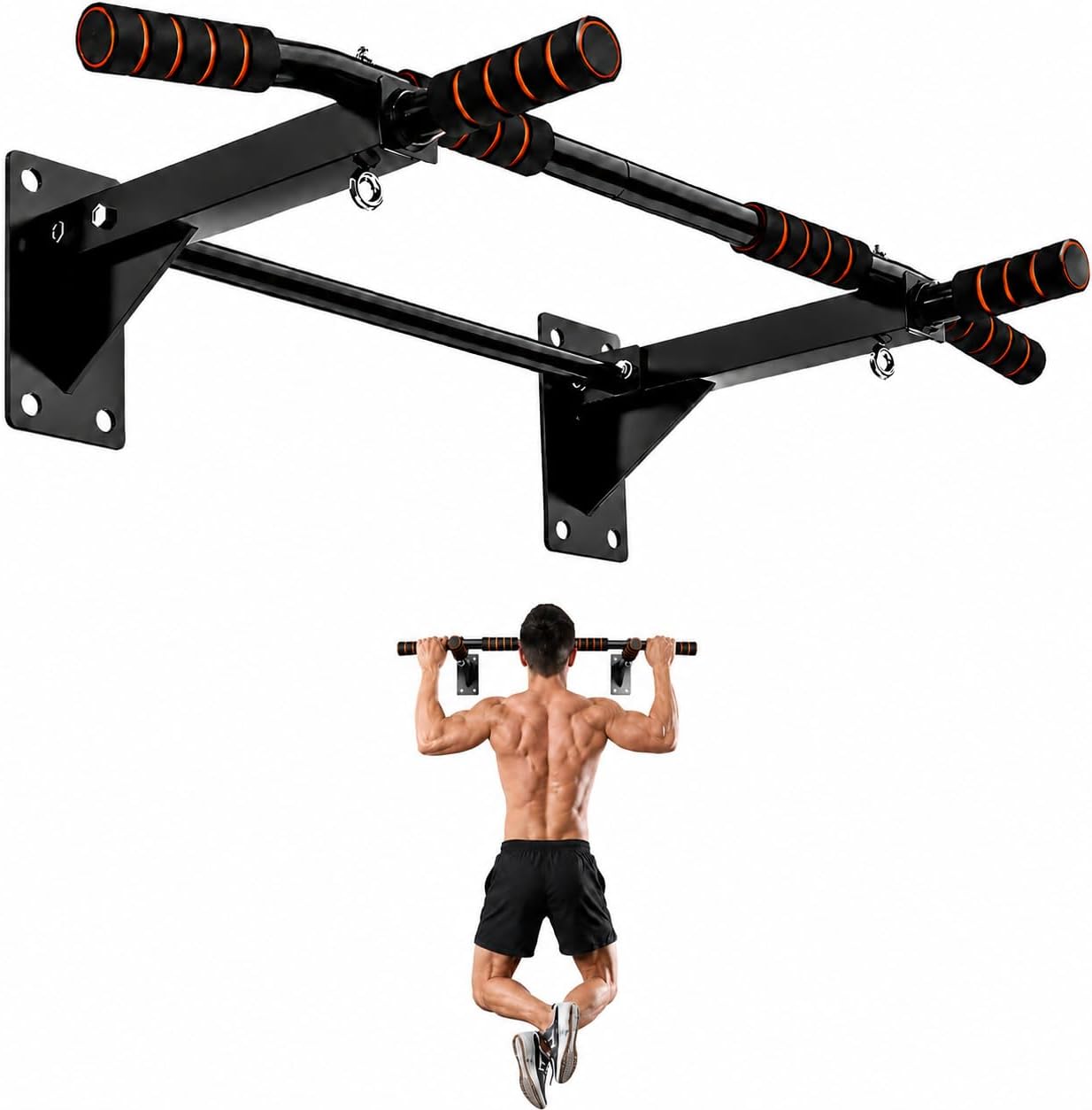 Pull Up Bar - Evde Kullanıma Uygun, Duvara Monte Edilebilen,