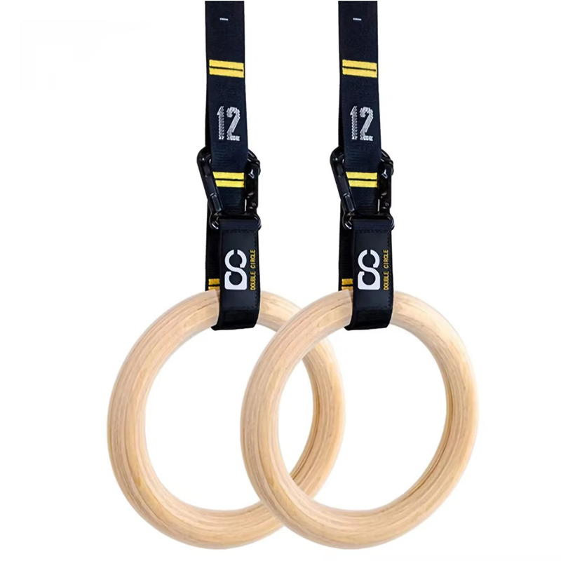 Gymnastic Ring - 32 mm Ahşap Jimnastik Halkaları, Geliştirilmiş