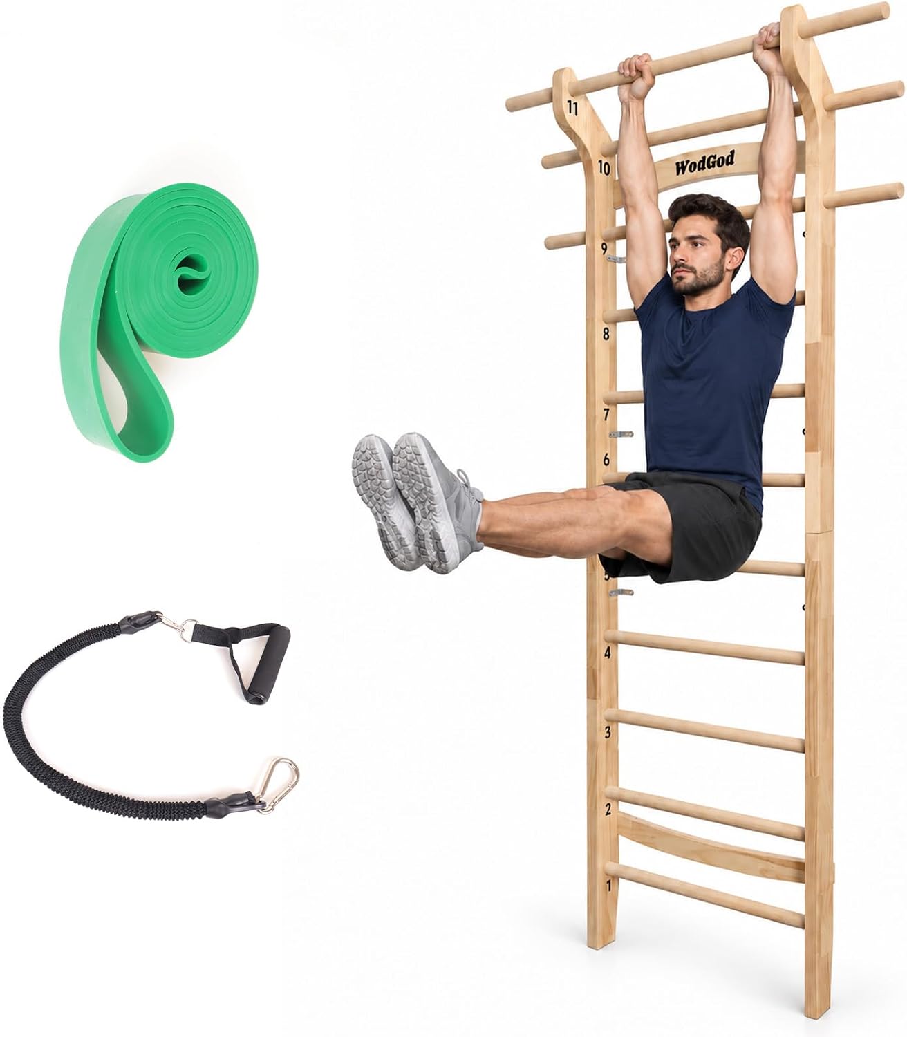 Pull Up Bar - 11 adet stratejik çubuklu, duvara monte